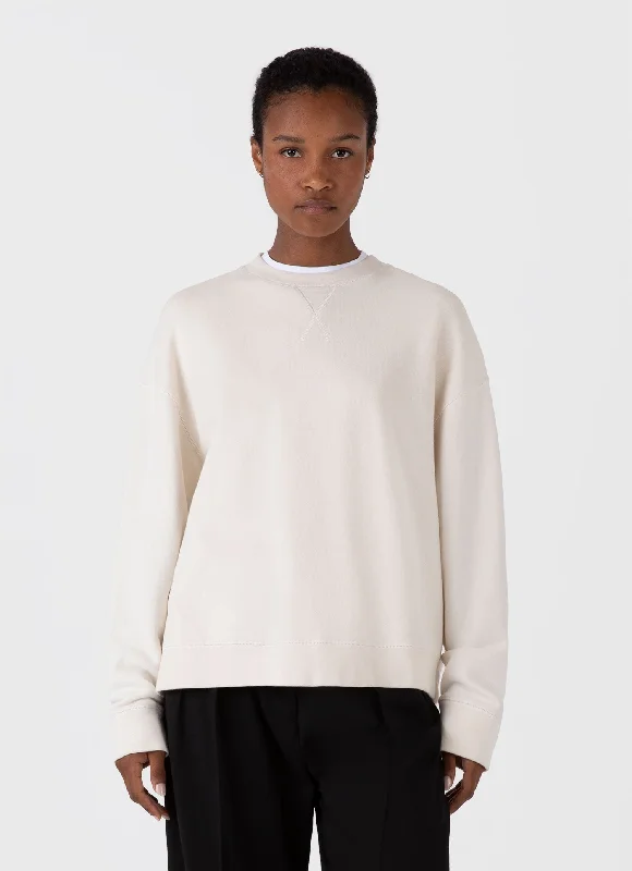 Unleash Your Trendy Side Women's Relaxed Loopback Sweatshirt in Undyed