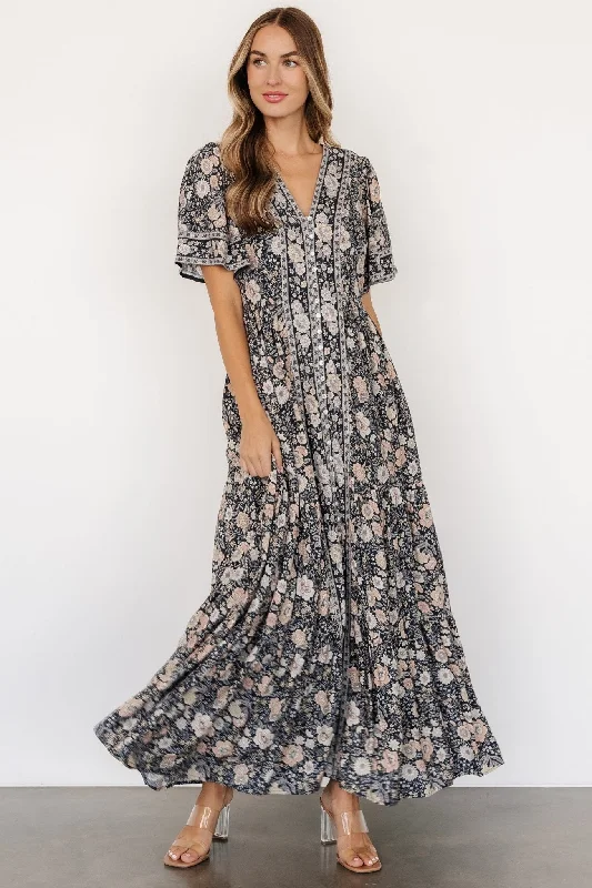 Trendy New Clothes Cheryl Maxi Dress | Midnight Floral