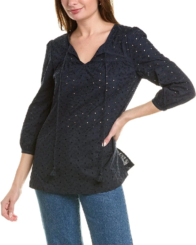 Luxury Fashion for Women Brooks Brothers Eyelet Blouse