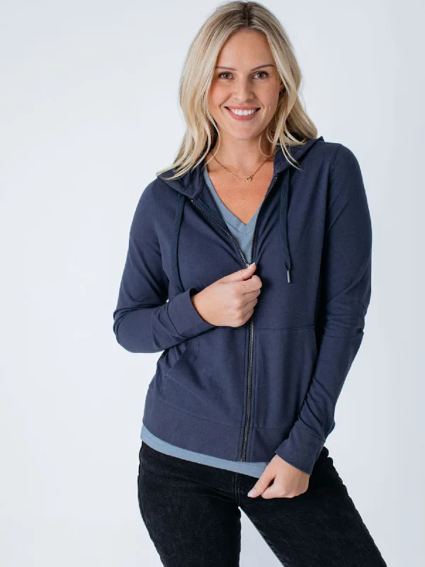 Style Breakthroughs Women's Odyssey Blue Terry Zip-Up Hoodie