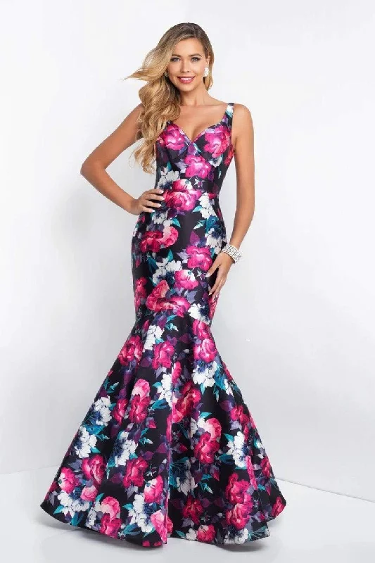 Chic Women's Clothing Intrigue - Mikado Floral Print Trumpet Dress 403SC