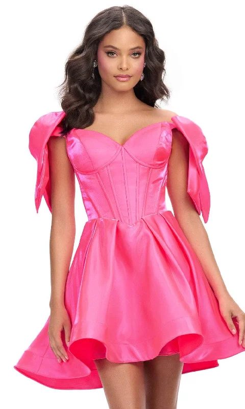 Spring Fashion Ashley Lauren 4788 - Corset Bodice Pleated Cocktail Dress