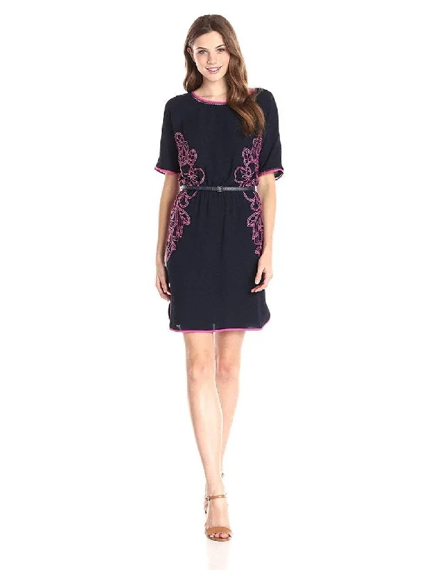 Latest Trends Adrianna Papell - 16PD79730SC Embroidered Bateau Cocktail Dress