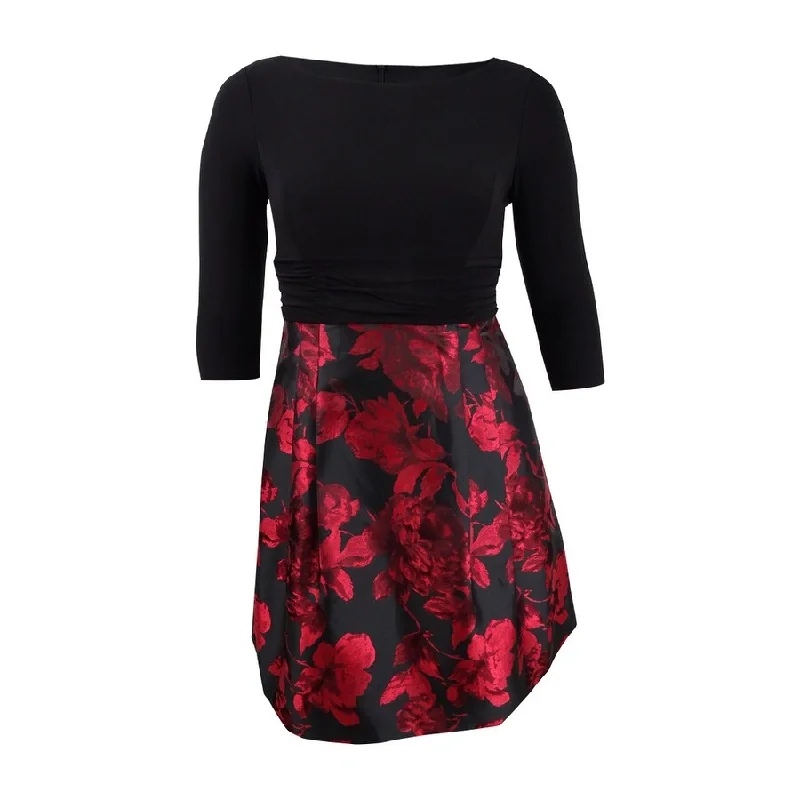 Women's Athletic Outfit Jessica Howard Women's Solid & Floral Fit & Flare Dress