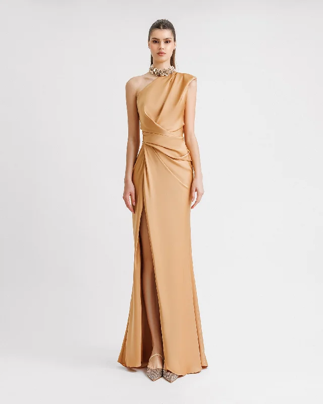 Casual Wear One-Shoulder Draped Dress