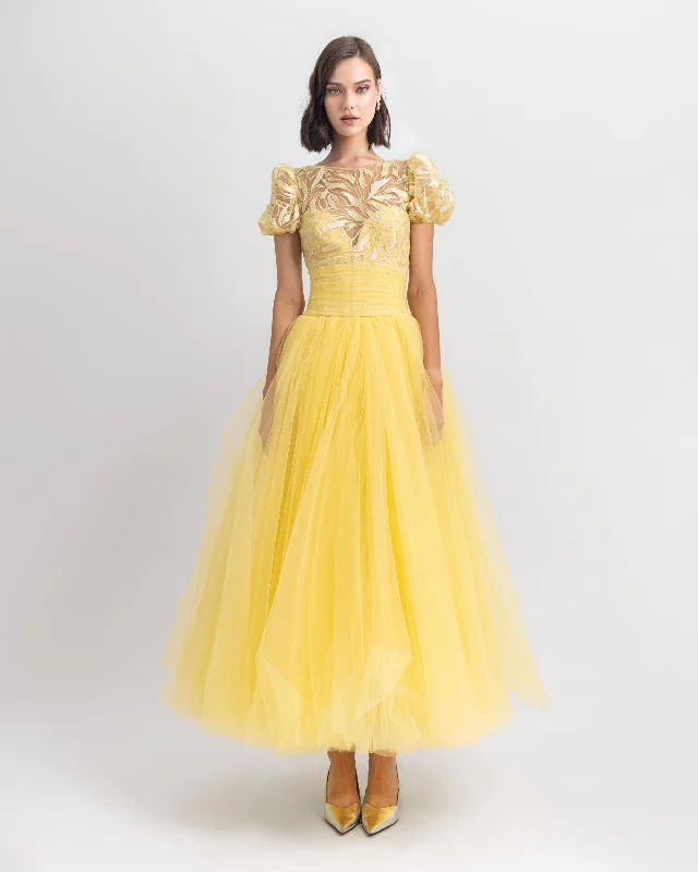 Fashionable Women's Wardrobe Intricated Embroidery Dress