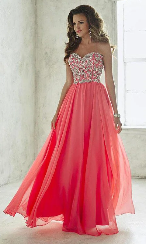 Women's Clothing For Casual Outings Tiffany Designs - 46011SC Strapless Sweetheart Chiffon Dress Women's Clothing For Casual Outings Tiffany Designs - 46011SC Strapless Sweetheart Chiffon Dress