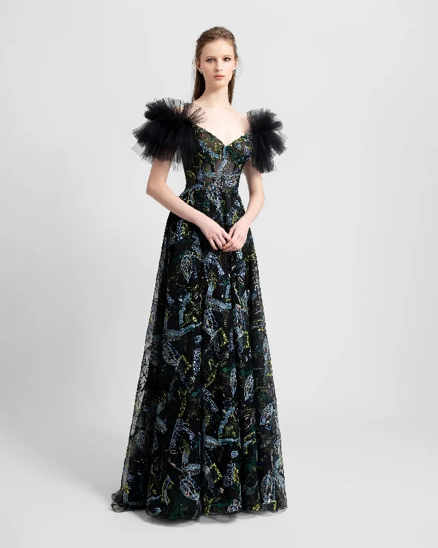 Wardrobe Essentials Voluminous Pleated Shoulders Dress
