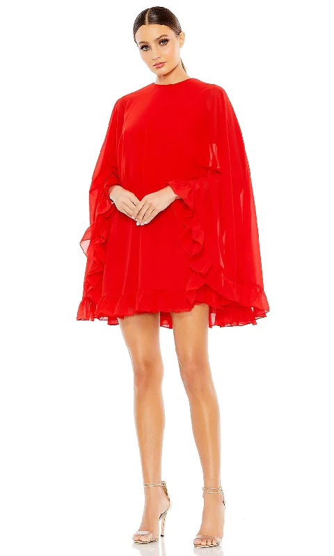 Fashion Forward Femme Ieena Duggal 554071 - Cape High Neck Cocktail Dress