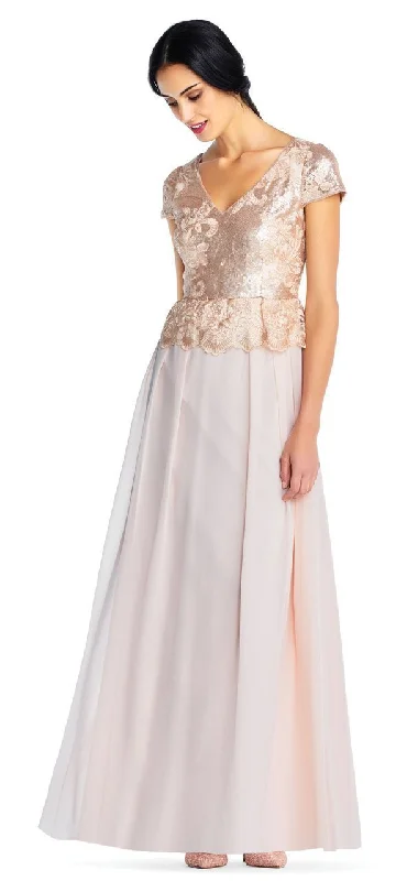 Limited Time Offers Adrianna Papell - Sequined Scallop-Ornate Peplum Dress AP1E203408SC