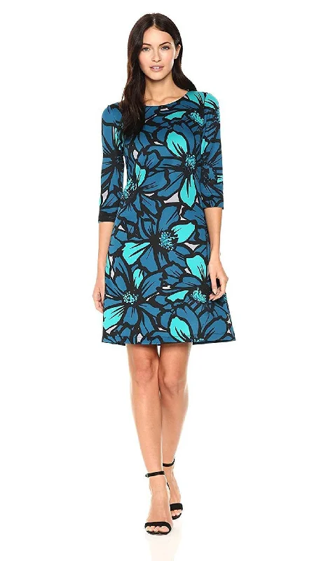 Save Big Taylor - Floral Print Scuba Cocktail Dress 9352MSC
