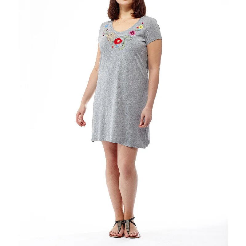 Get More, Spend Less La Cera Women's Short-sleeve Cotton Embroidered Dress