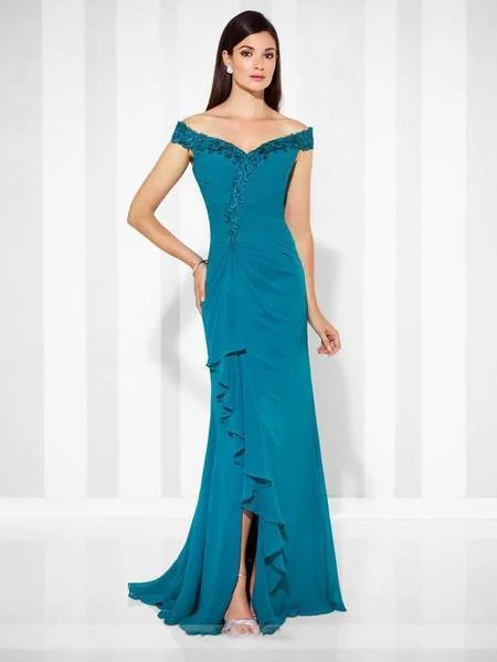 Your Favorite Styles Now On Sale Cameron Blake - 117602SC Off-Shoulder Ruffled Dress