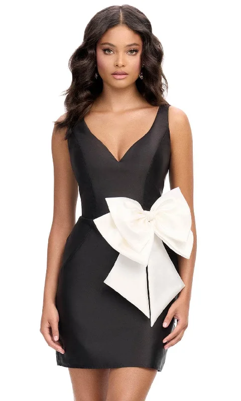 Fashion Sale Ashley Lauren 4785 - Deep V-Neck Bodycon Cocktail Dress