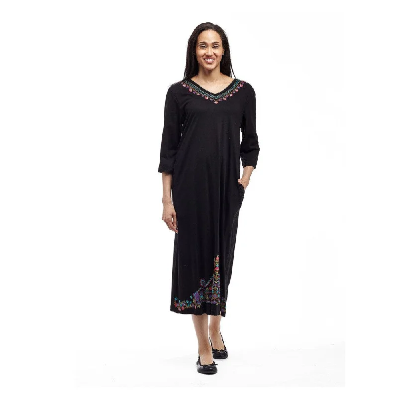 Shop Smart, Save More Before The Sale Ends La Cera Women's 3/4 Sleeve V-Neck Embroidered Dress Shop Smart, Save More Before The Sale Ends La Cera Women's 3/4 Sleeve V-Neck Embroidered Dress
