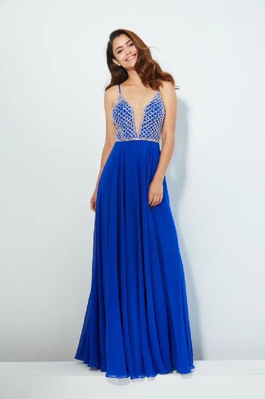 Limited Time Deal Angela & Alison - Adorned Plunging Neck Thin Strap Dress 81053SC