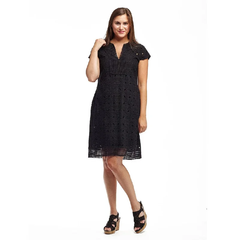 Stylish Women's Garments La Cera Women's Cotton Cap Sleeve Eyelet Dress