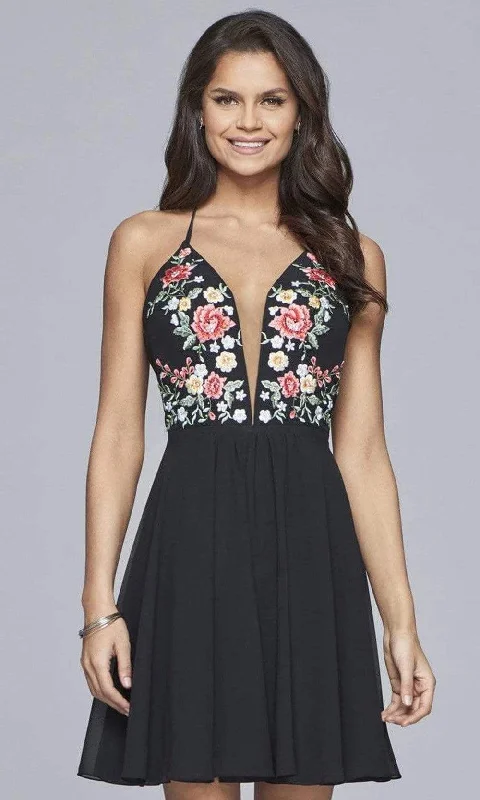 Casual Chic Clothing Faviana - Floral Embroidered Cocktail Dress 10150SC