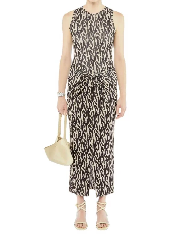 End Of Season Clearance Mayra Skirt In Brushstroke Animal